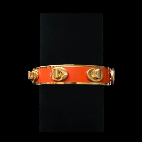 Coach Turnlock Bracelet Elegant Enamel in Orange VINTAGE - Picture 11 of 12